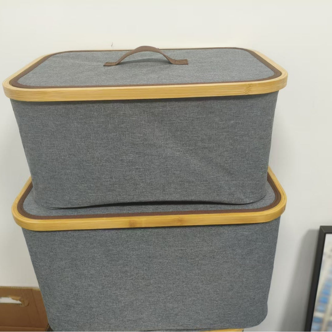 Storage boxes with elegant bamboo accents Stornfield