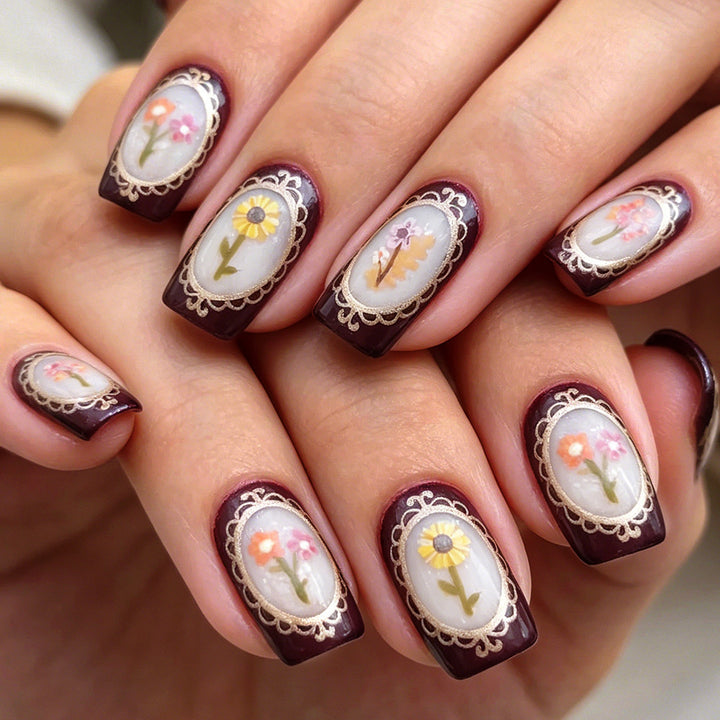 Floral Art Gel Nail Set Stornfield