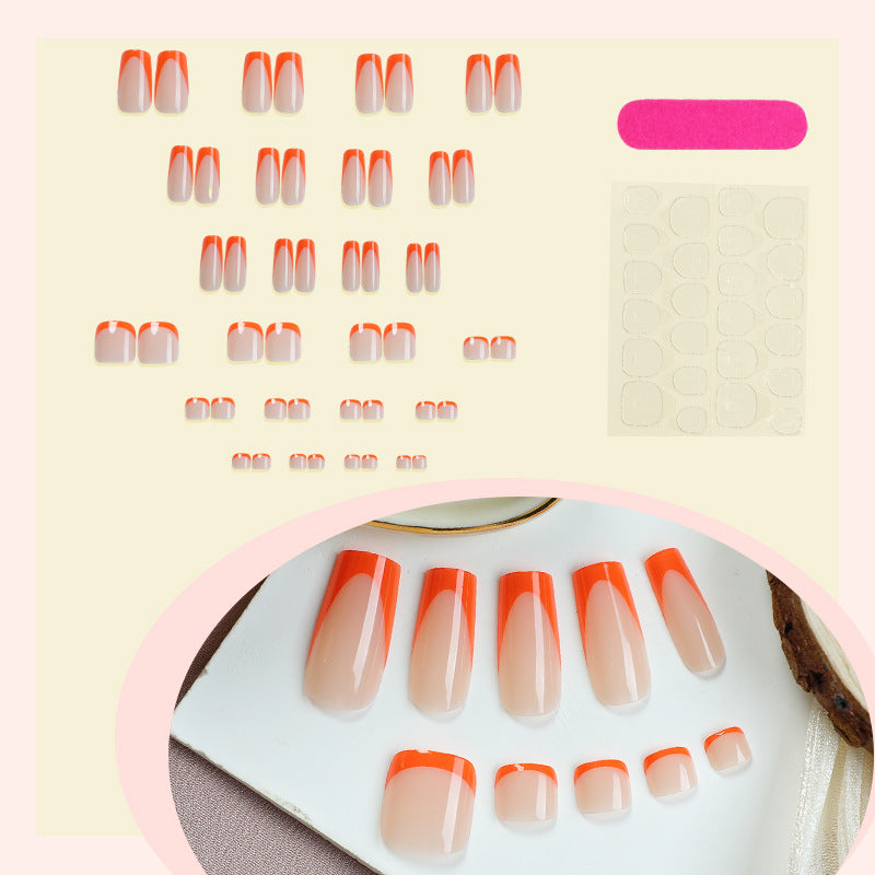 Decorative Press-On Nail Set with Geometric Design Stornfield