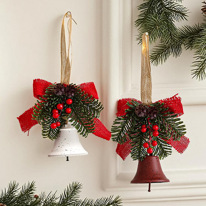 Festive Christmas bell with pine cone decoration Stornfield