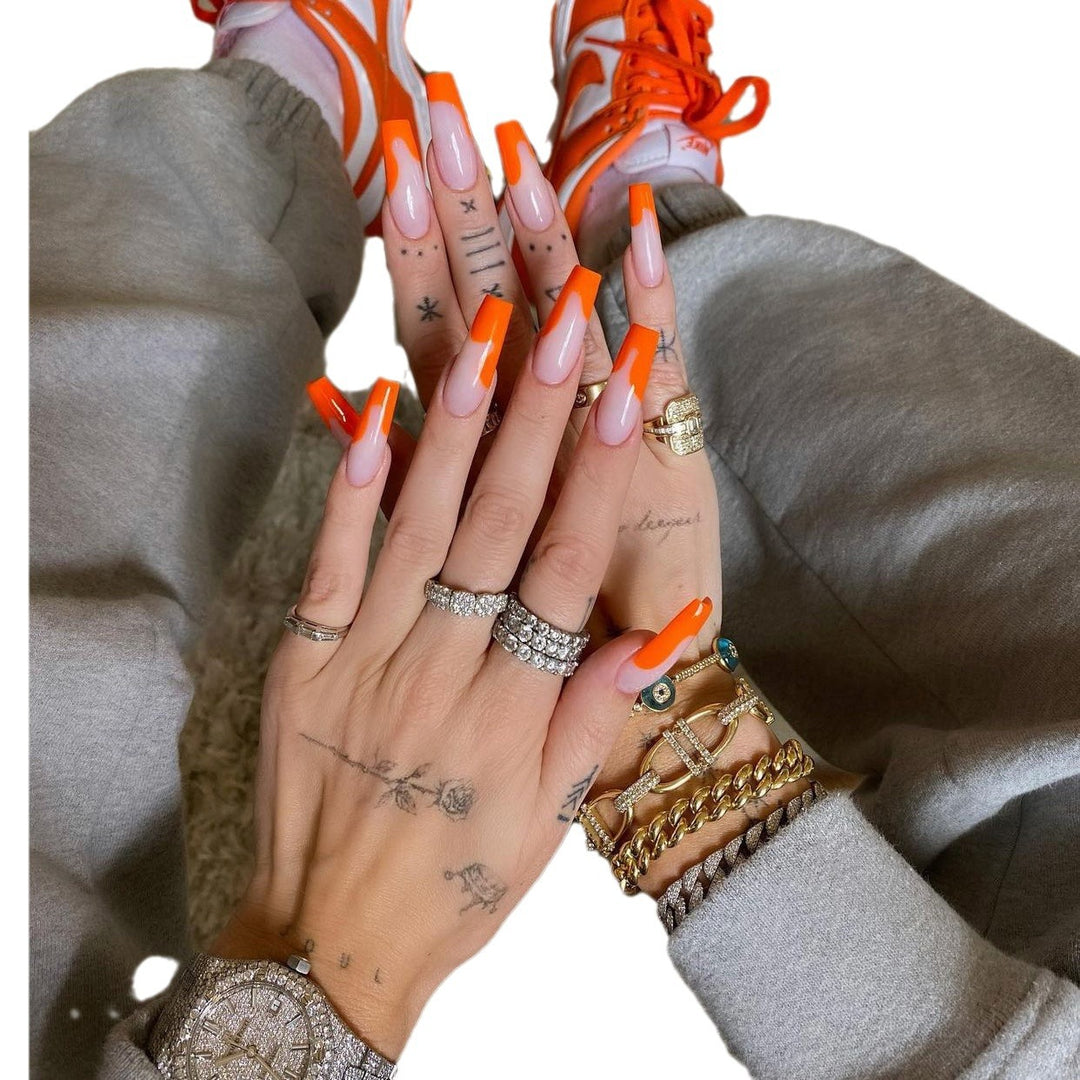 Bold Neon Tip Press-On Nails