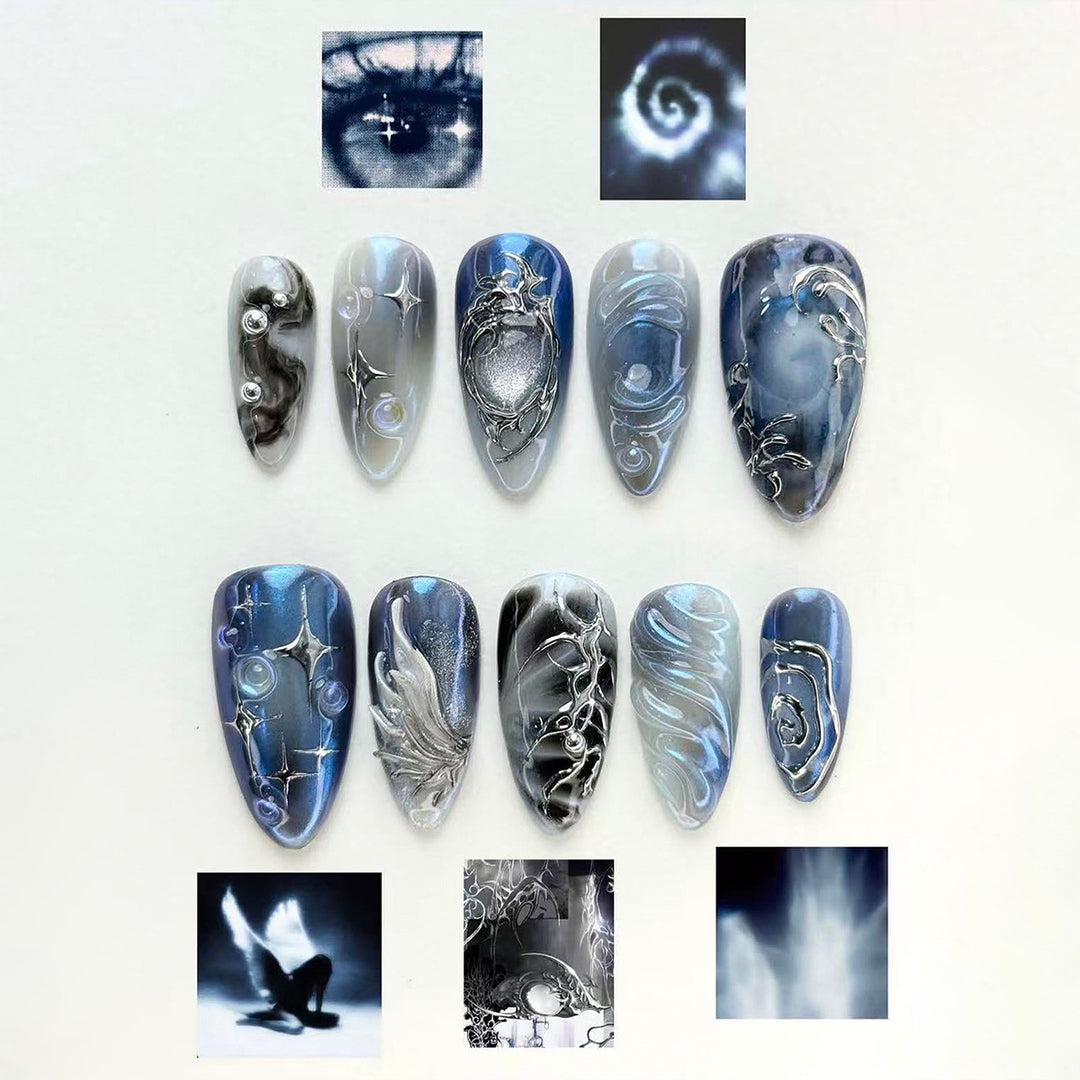 Acrylic Nail Set with Elegant Designs Stornfield