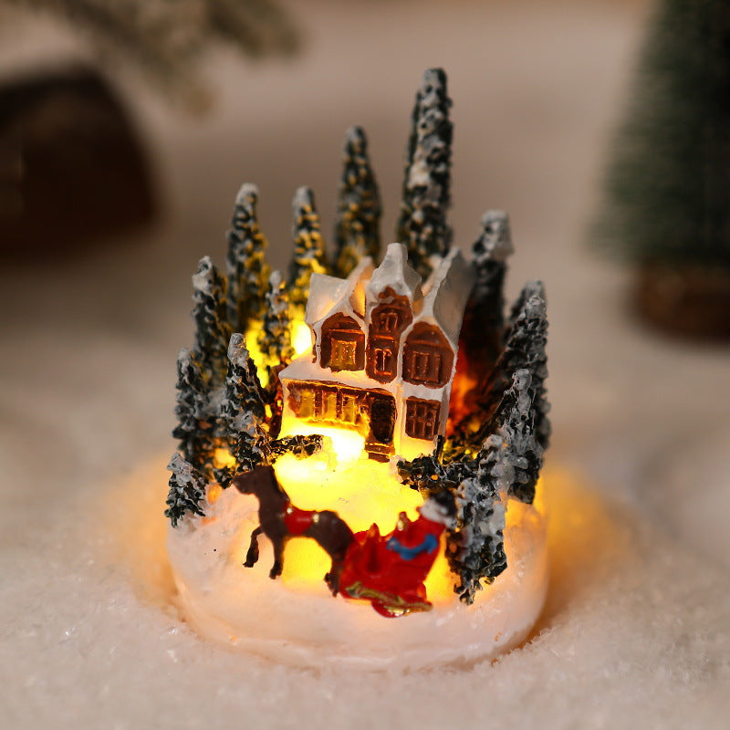 Illuminated Christmas village scene Stornfield