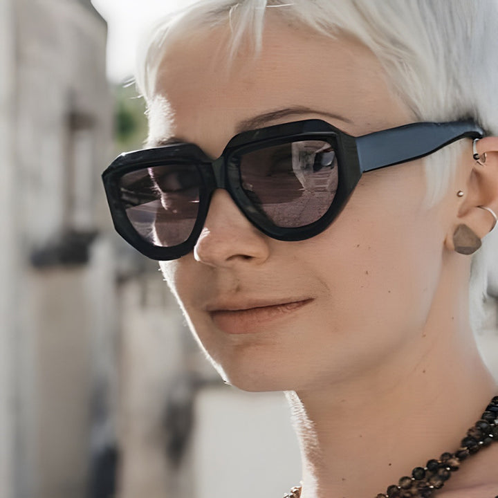 Women's fashionable sunglasses with unique, angular frame Stornfield