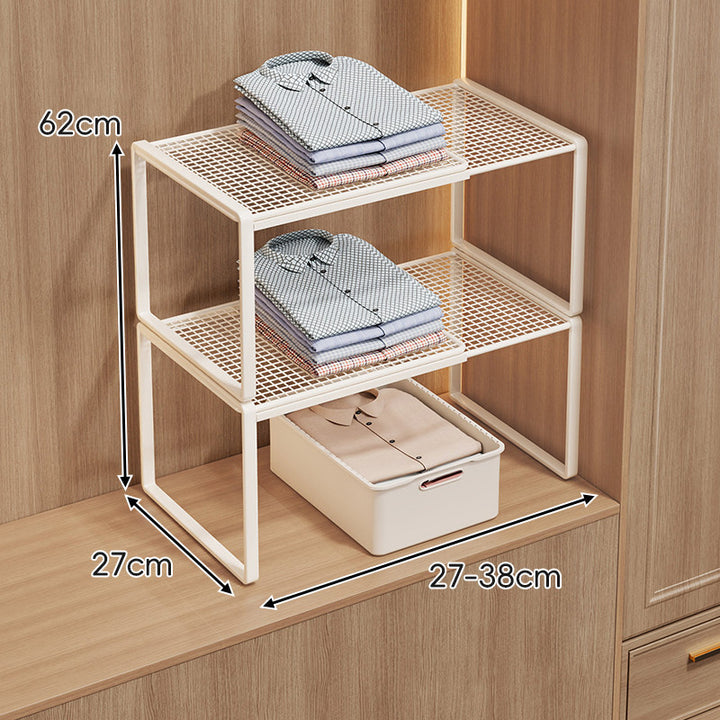 Adjustable Mesh Shelf Riser for Closet Countertop and Cabinet