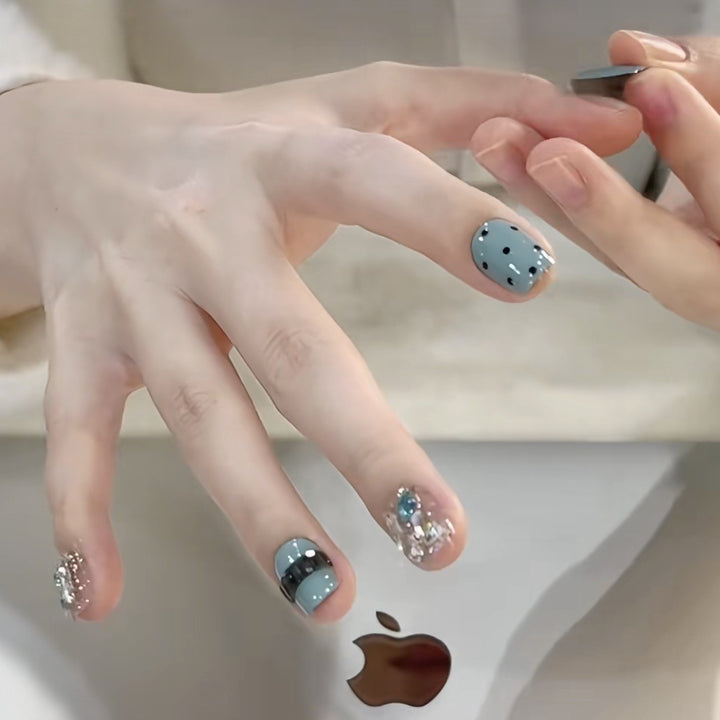 Decorative Press-On Nail Set with Glittery Accents Stornfield