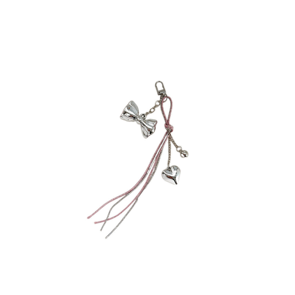 Elegant Bow and Heart Charm Keychain Stornfield