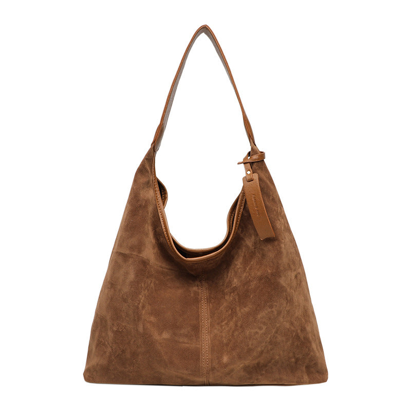 Suede Slouchy Shoulder Bag