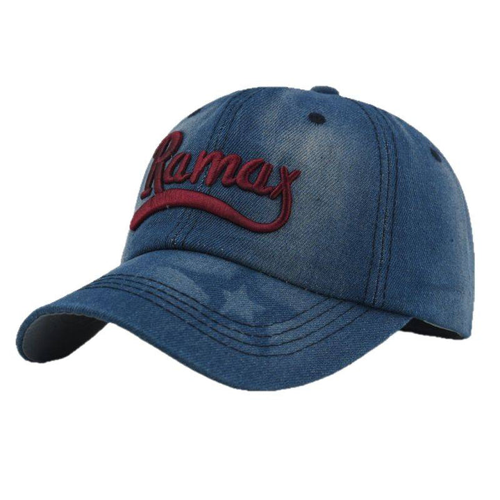Men's Distressed Denim Embroidered Baseball Cap Stornfield