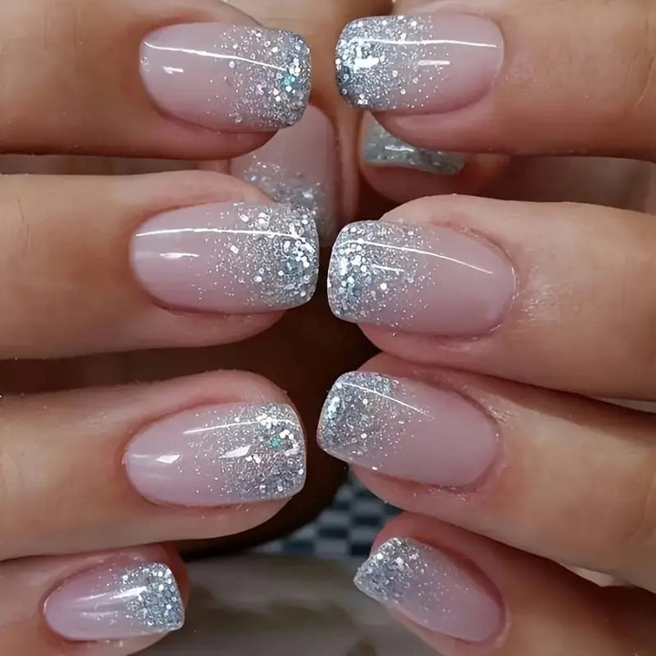 Glamorous Sparkling Square Press-On Nails Stornfield