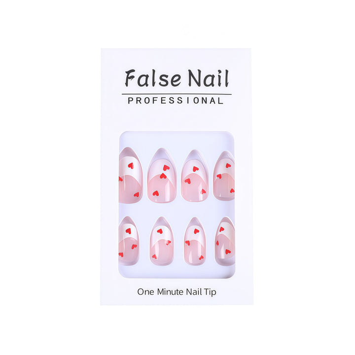 Artificial nails with romantic heart decorations Stornfield