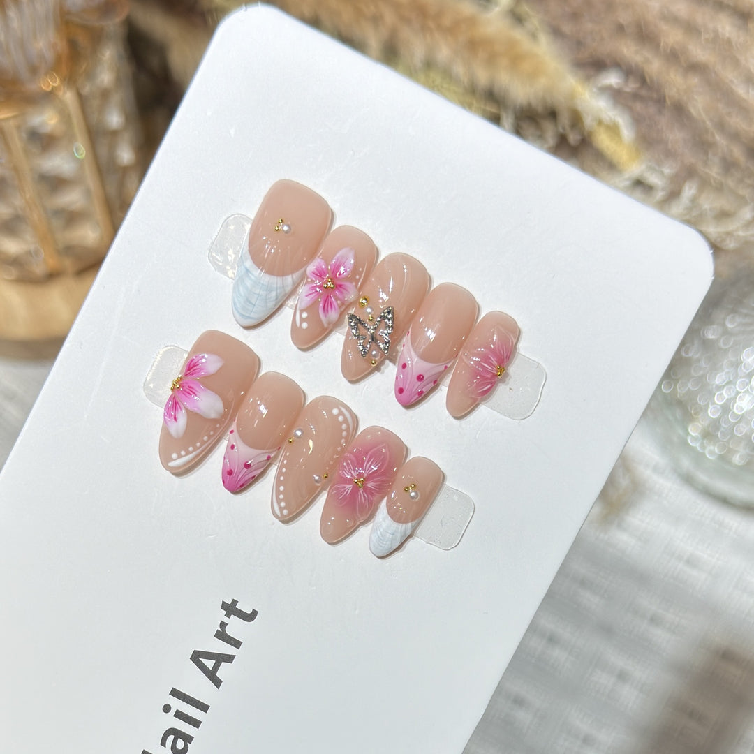 Floral Accent Press-On Nail Art Set Stornfield