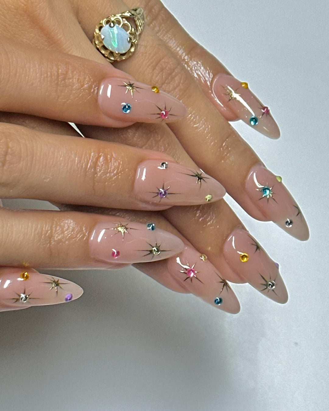 Trendy Artificial Nails with Star Motif Stornfield