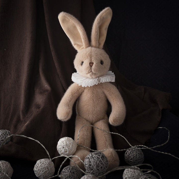 Plush Bunny Soft Toy with Velvet Ruffle Collar