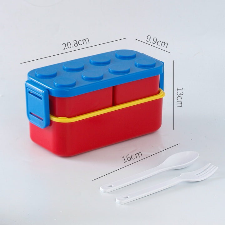 Multi-Compartment Creative LEGO-Inspired Lunch Box
