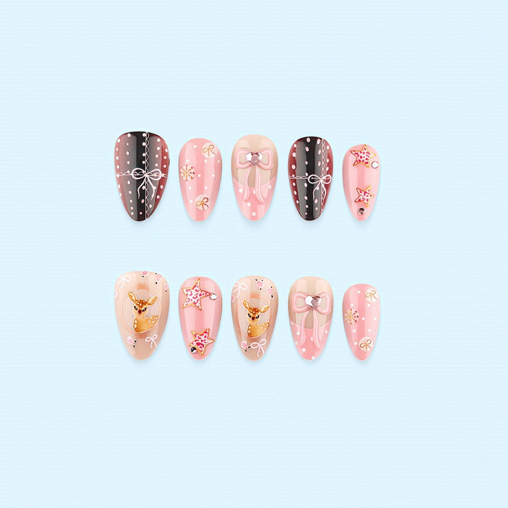 Playful art nails in heart and star motif Stornfield