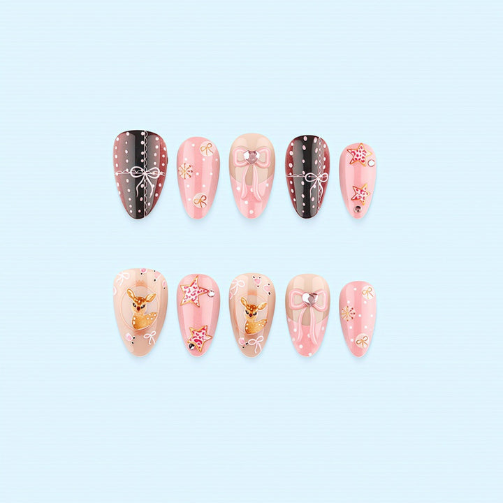Playful art nails in heart and star motif Stornfield