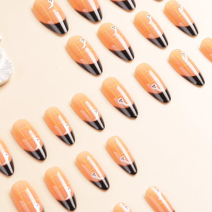 Artistic Ghost-Themed Press-On Nail Tips Stornfield
