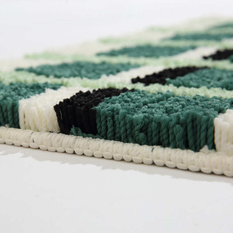Soft Plush Grid Pattern Bath Mat