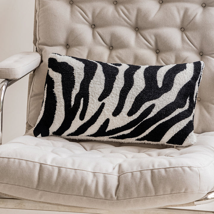 Elegant decorative pillow with zebra pattern