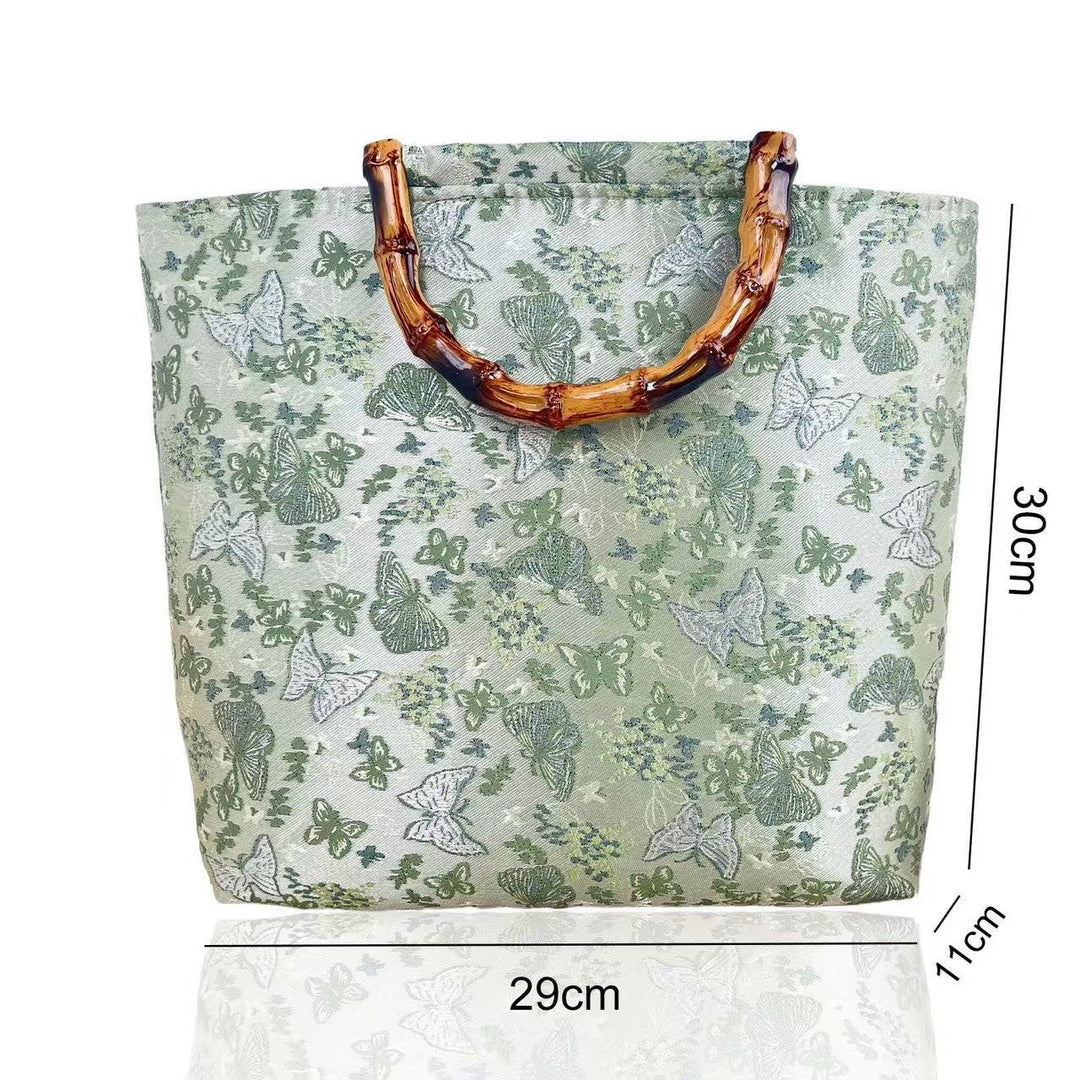 Elegant Handbag with Bamboo Handles Stornfield