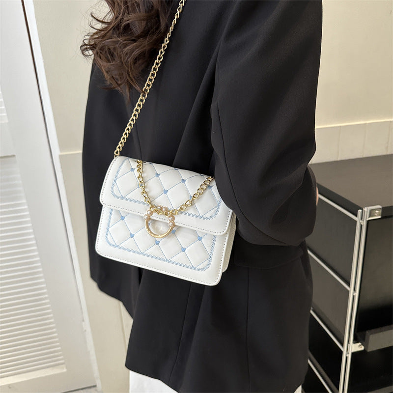 Elegant Quilted Chain-Detail Handbag