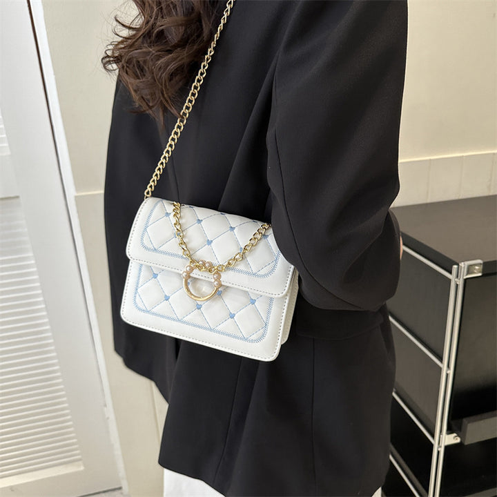 Elegant Quilted Chain-Detail Handbag