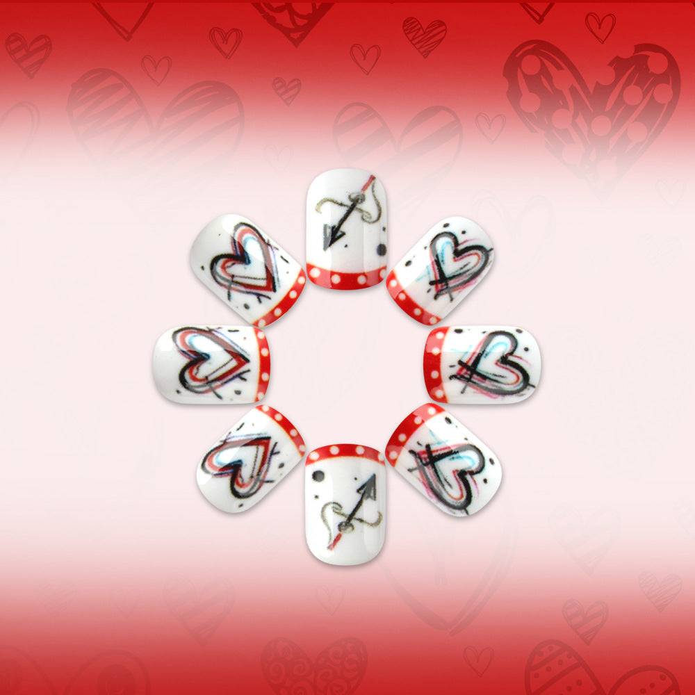 Artistic Heart-Themed Nail Art Stornfield