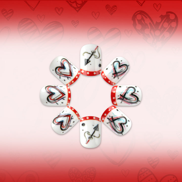 Artistic Heart-Themed Nail Art Stornfield