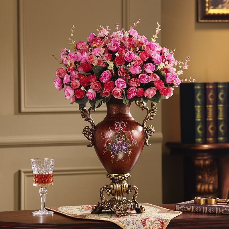 Ornate Floral Arrangement Vase