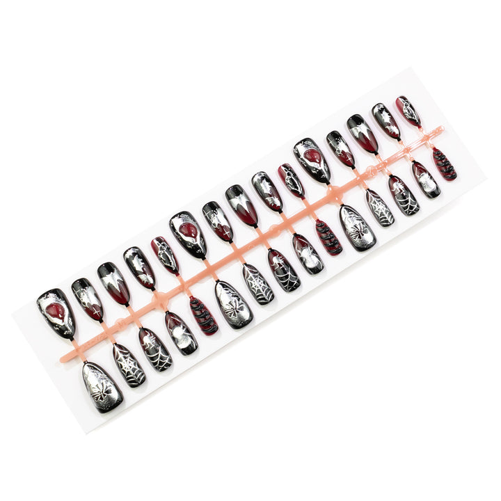 Gothic-Inspired Stiletto Press-On Nail Art Set
