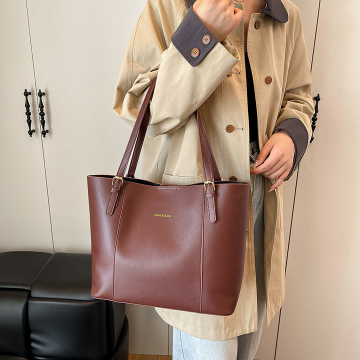 Sleek Minimalist Leather Tote Bag Stornfield