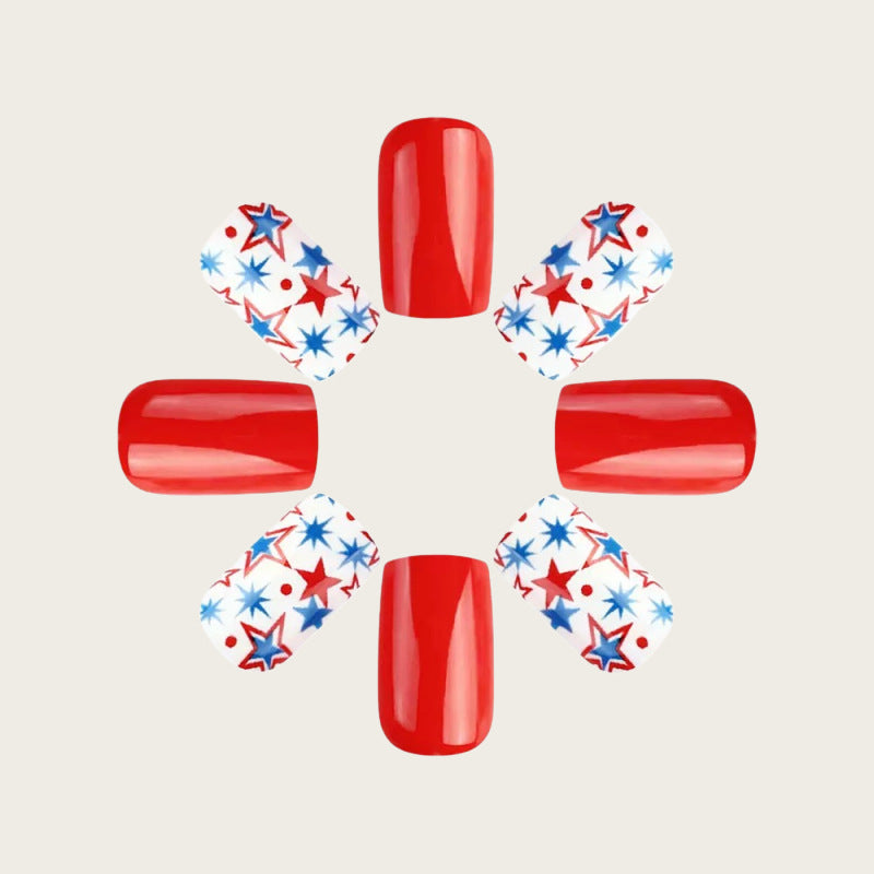 Creative artificial nails with patriotic design Stornfield