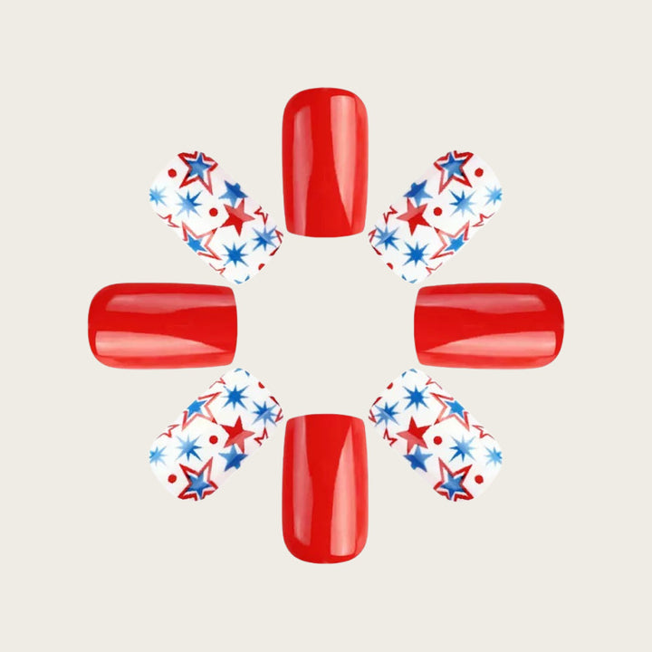 Creative artificial nails with patriotic design Stornfield