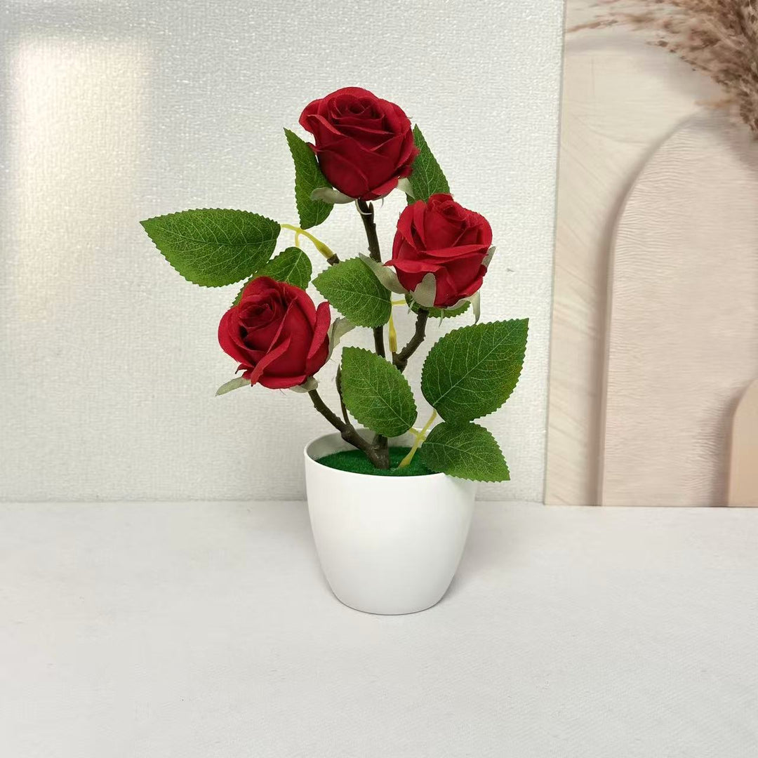 Elegant Artificial Rose Plant Arrangement for Home Decor
