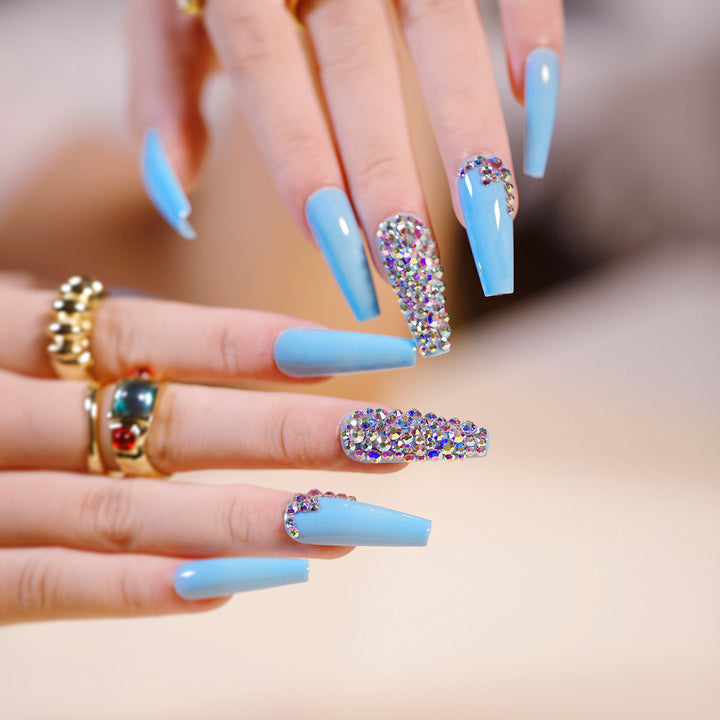 Artful Stiletto Nails with Radiant Rhinestone Accent Stornfield