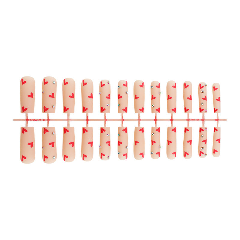 Decorative Heart Pattern Press-On Nails Kit Stornfield
