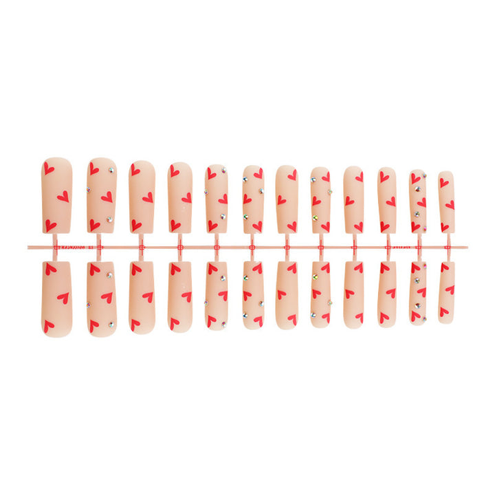 Decorative Heart Pattern Press-On Nails Kit Stornfield