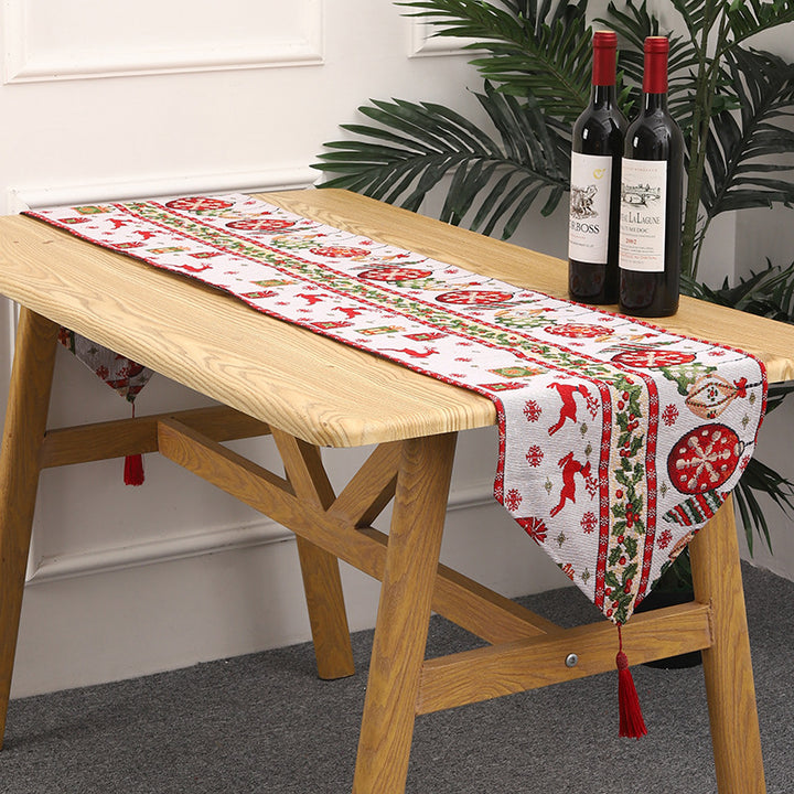 Christmas table runner with reindeer motif Stornfield
