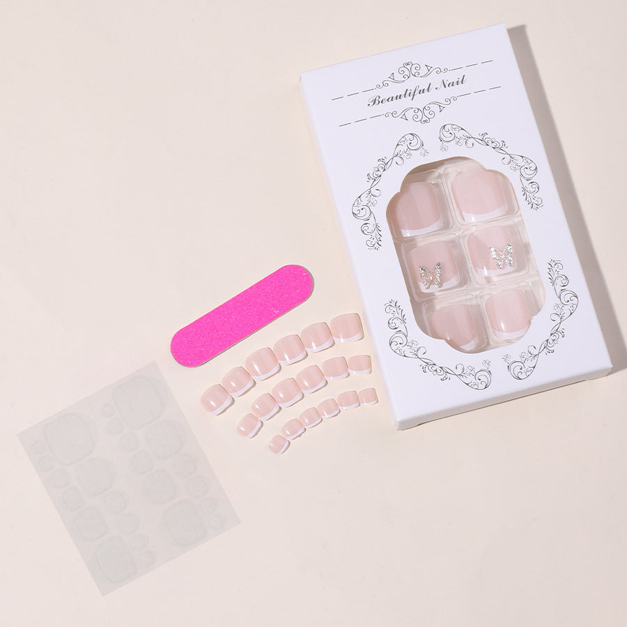 Elegant Decorative Press-On Nail Set with Butterfly Accents Stornfield