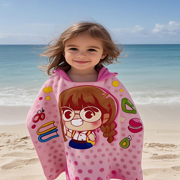 Kids' Fun Dinosaur-Themed Hooded Towel Poncho Stornfield