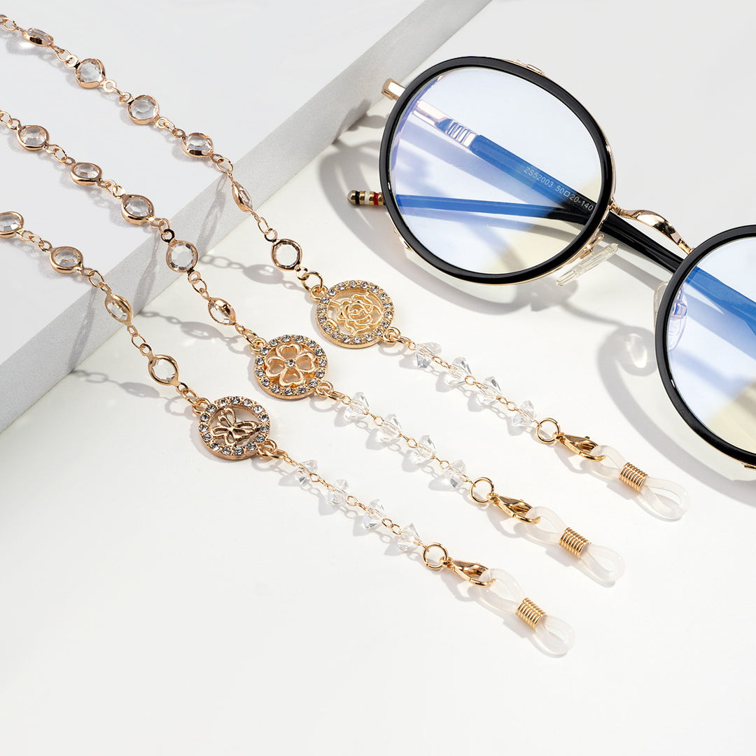 Glamorous Crystal-Embellished Eyewear Chain Stornfield