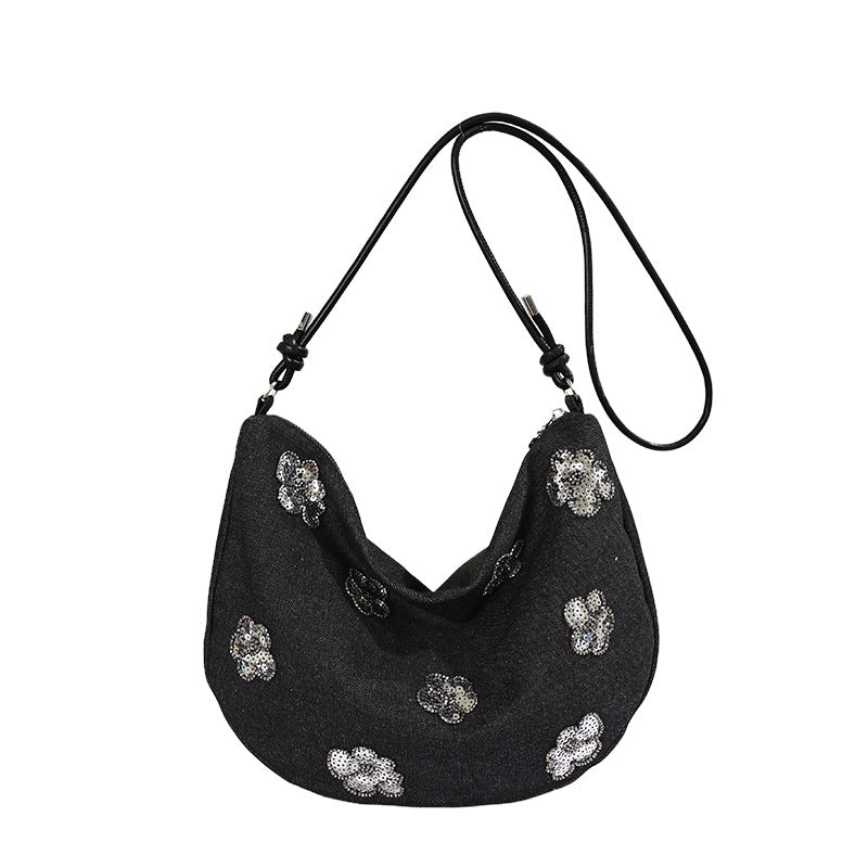 Floral Embellished Denim Handbag Stornfield