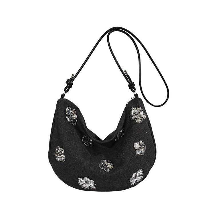 Floral Embellished Denim Handbag Stornfield