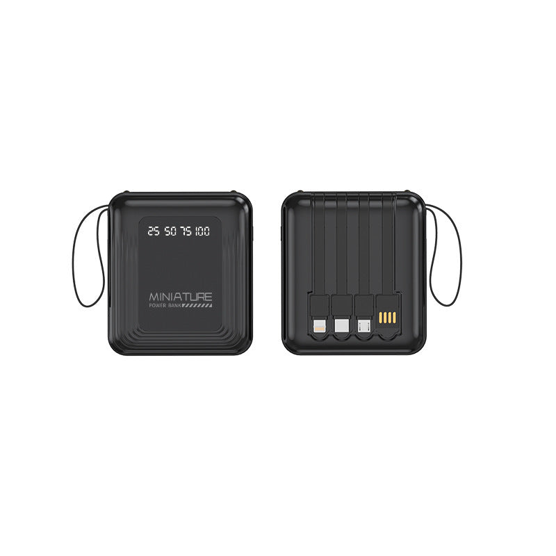 Compact power bank with integrated cable and digital charging display Stornfield
