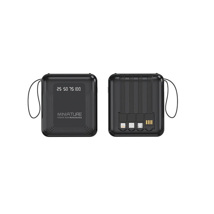 Compact power bank with integrated cable and digital charging display Stornfield