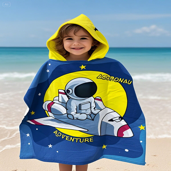 Kids' Fun Dinosaur-Themed Hooded Towel Poncho Stornfield