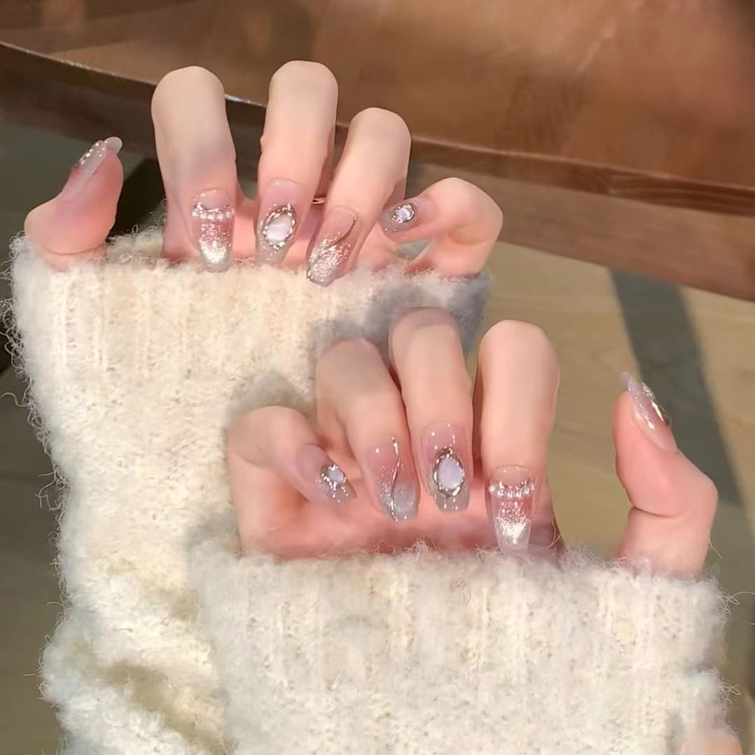 Decorative Press-On Nail Collection with Gemstone Accents Stornfield