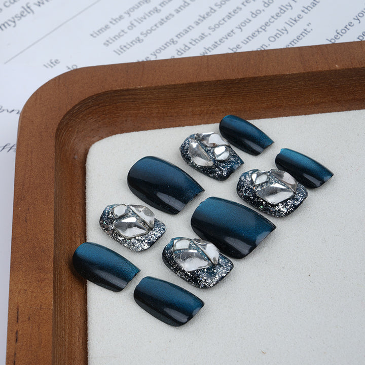 Premium Rhinestone-Studded Press-On Nail Set Stornfield
