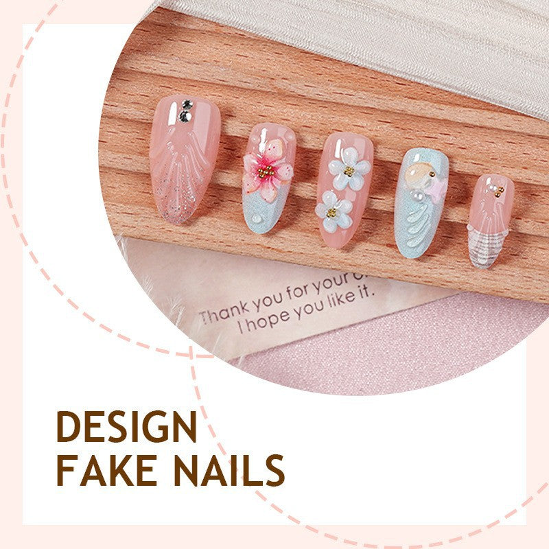 Creative nail art set with floral design and delicate decoration Stornfield